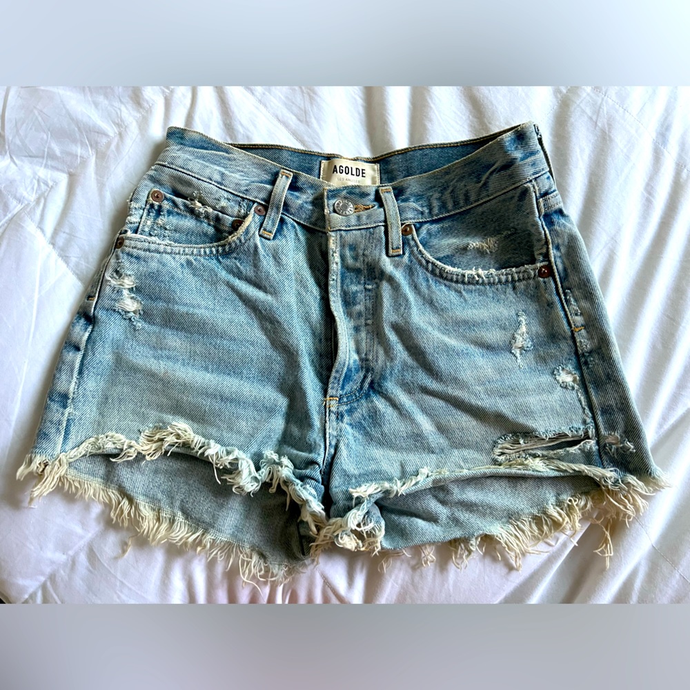 Agolde Parker High Rise, light wash. Size 22